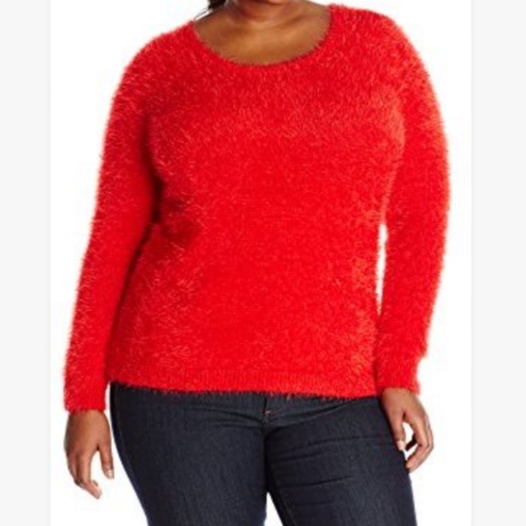 red eyelash sweater